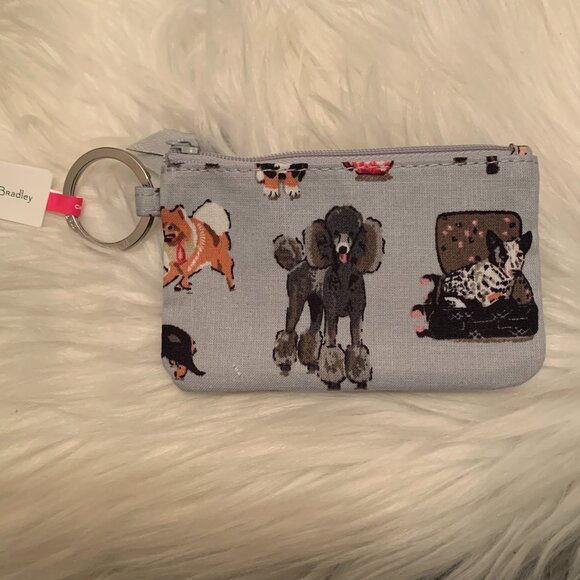 VERA BRADLEY Dog Show Zip ID Case in Grey - Picture 1 of 2